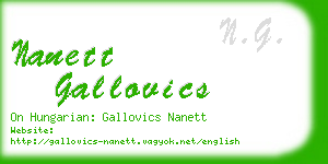 nanett gallovics business card